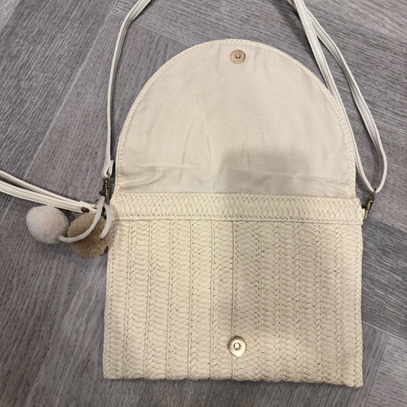 Bride Straw Shoulder Bag Woven Envelope - Picture 3 of 5